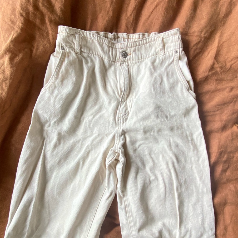 MANGO- white denim trousers